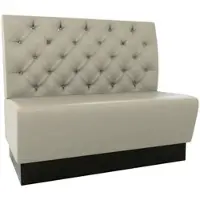 BIG Möbel Gastro Sitzbank Amsterdam | 180 cm breit | Kunstleder Taupe | Chesterfield | Dinerbank