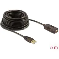 DeLOCK Cable USB 2.0, 5m, 5 m, Männlich/Weiblich, Schwarz