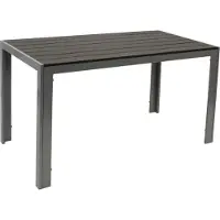 FRG Gartentisch Bistrotisch Alu + Holzimitat 70x125 cm