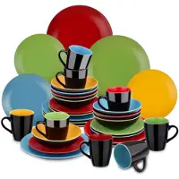 Happyment Aurelia Serviesset – 32-teilig – 8 Personen – Rainbow – Essteller – Tafelservice – Tiefe Teller – Frühstücksteller – Servies – Küchenservies