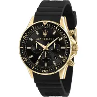 Maserati Herren Uhr SFIDA Chronograph Silikon Armband schwarz UMAR8871640001