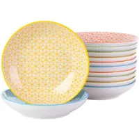 Happyment Imperial Sorella Sushi Serviesset – 12-teilig – 4 Personen – Bunt – Tafelservices – Essteller – Tiefe Teller – Frühstücksteller – Servies – Küchenservies – Luxusdesign – Tafelstil