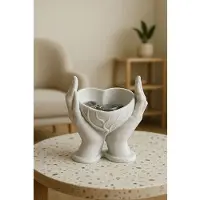 Hobby Hall Dekoschale in Weiß - (B)16,5 x (H)17,5 x (T)12,5 cm - onesize