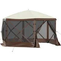 Happyment Pop-up Gartenhaus – 8 Personen – Mit Sonnendach – Außenunterkunft – Wasserabweisend – Pop-up Zelt