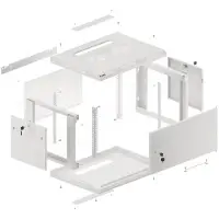Lanberg WF01-6406-00S, Wandmontiertes Regal, 6U, 60 kg, Sperrschloss, 16,5 kg, Grau