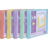 Exacompta 54779E 15x Ringbuch A4 PP, 2 Ringe 30mm, Kreacover Pastell - Farben sortiert