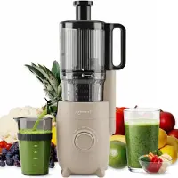 Safecourt Kitchen Slow Juicer - leistungsstarker Motor [Vorschneider & Kaltpress-Technologie] - einfache Reinigung - BPA-frei - Entsafter Beige