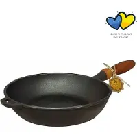 Maysternya Bratpfanne aus Gusseisen – ø 28 x 6 cm – Pfannen – Grillpfannen – Pfannenset – Grillzubehör – Grill – Küchengeschenk – Kochtopf – Schwarz