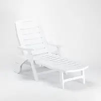GRAND SOLEIL 15-er Premiere Stock Sonnenliegen klappbar aus Kunststoff für Pool und Strand - Weiß
