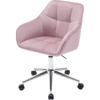 Happyment Set aus 2 Drehbare Samt-Bürostühle – Höhenverstellbar – Mit Armlehnen – Für Wohnzimmer, Büro oder Schminktisch