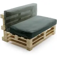 Bananair Abziehbares Palettenkissen aus polyester 120x60 cm, dunkelgrau