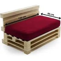 Bananair Abziehbares palettenkissensitz aus polyester 120x80cm, rot