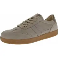 Gabor Damen Leder Halbschuhe graubeige mit Schnürung, flacher Absatz, Gr. 42