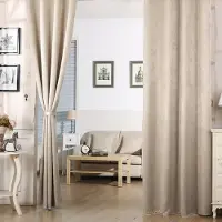 Happyment Vorhang-Set Deluxe mit Rüsche – 2 Stück – Beige – 135x225 cm – Verdunkelnd – Schwer – Mit Faltenband – Samt – Thermisch – Isolierend