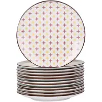 Happyment Majesto Marlito Serviesset – 12-teilig – 4 Personen – Bunt – Essteller – Tafelservice – Tiefe Teller – Frühstücksteller – Servies