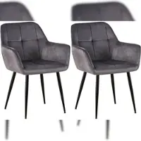 Proregal 2er Set Besucherstuhl MENORCA Samt HxBxT 84x56,5x61cm Samt Grau Konferenzstuhl