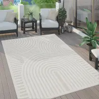 Paco Home Outdoor Teppich wetterfest Boho & Skandi 3D-Optik für Terrasse, Balkon & Garten Grösse 60x100 cm