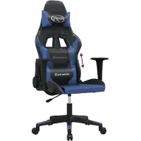 vidaXL Gaming-Stuhl Schwarz und Blau Kunstleder