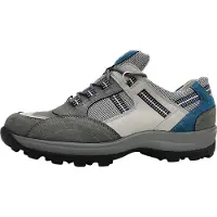 Waldlaufer Outdoor Halbschuh Holly 471008-809-362, Nubukleder, Grau mit Blau, Weite H, Fußbett zum Wechseln 39