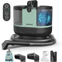 LUMAN 4 in 1 Teppichreiniger - Heizfunktion und Selbstreinigung - Für Sofa, Boden, Auto und Teppich - 4 Bürsten - Inklusive Reinigungsmittel - 7 Meter Kabel