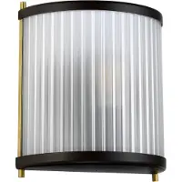 Elstead Lighting Zeitgenössische Wandleuchte Corona Bronze Stahl und Messing Glas 1 Licht E27
