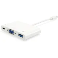 Equip USB-C auf VGA (HD15), USB-A, 60W USB PD Adapter, USB 3.2 Gen 1 (3.1 Gen 1) Type-C, Weiß, USB 3.2 Gen 1 (3.1 Gen 1) Type-A, USB 3.2 Gen 1 (3.1 Gen 1) Type-C, VGA, Kunststoff, China, CE, RoHS