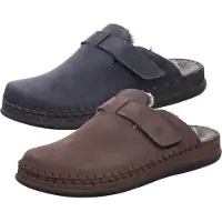 Rohde Herren Pantoffel Hausschuh Leder Warmfutter Alassio 6790, Größe:47 EU, Farbe:Blau