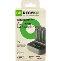 GP Batteries ReCyko+ M452, Nickel-Metallhydrid (NiMH), AA, 4 Stück(e), Akkus/Batterien enthalten