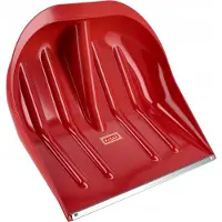 Kadax Schneeschaufel "Lafage", Schneespaten ohne Stiel mit Blechkante, Rot, 49 cm breit, 1 Stück
