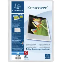 Exacompta 5748E 10x Sichtmappe aus PP 500μ mit 40 Hüllen Kreacover Chromaline, für Format DIN A4 - Transparent