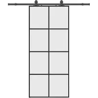 Syfax Schiebetür mit Beschlag Schwarz 90x205 cm ESG-Glas