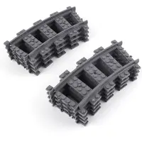 LEGO City Eisenbahn Schienen Kurve Dunkelgrau - 53400 NEU! Menge 10x