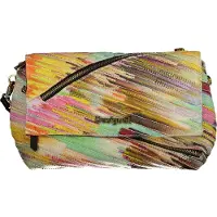 Desigual Stylische gelbe Damentasche mit vielseitigem Schulterriemen und Logo