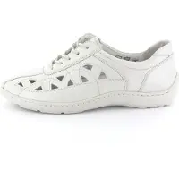 Waldlaufer Schnürhalbschuhe durchbrochen in weiss/weiss kombi, Gr. 4.5