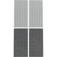 LEGO 8x16 Platten Bauplatten 2x Hellgrau und 2x Dunkelgrau NEU! Teile 4 Stück