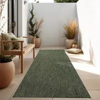 Paco Home In- & Outdoor Teppich Flachgewebe einfarbig modern wetterfest für Terrasse Küche Grösse 80x150 cm