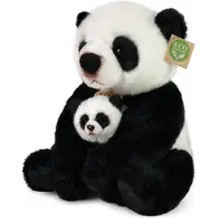 Rappa Plüsch Panda mit Baby - weiches Kuscheltier 27 cm Panda