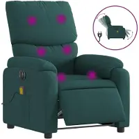 Syfax Massagesessel Elektrisch Dunkelgrün Stoff