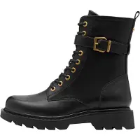 Tamaris Damen Stiefelette Combat Boot mit schöner Schnalle 1-25228-45, Größe:40 EU, Farbe:Schwarz