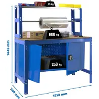 Simon Rack SIMONWORK BT4 CABINET 1200 BLAU/HOLZ Metallwerkbank