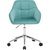 Happyment Set aus 2 Drehbare Samt-Bürostühle – Höhenverstellbar – Mit Armlehnen – Mintgrün – Für Wohnzimmer, Büro oder Schminktisch