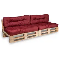 Bananair Palettenkissen lot x2 aus polyester 120x80cm/120x40cm, rot