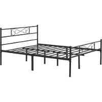 Happyment Metall-Bettgestell – 140x200cm – Inklusive Lattenrost – Doppelbett – Schwarz