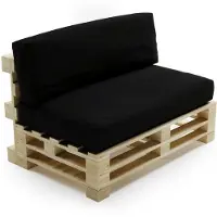 Bananair Abziehbares palettenkissen lot x2 aus polyester 120x80cm/120x40cm, schwarz