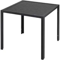 Happyment Gartentisch Fioren – Gartentisch – Esstisch für Außen – Wetterbeständige Terrassentisch – Rechteckiger Aluminiumtisch – 75 × 75 × 73 cm – Für Garten und Hintergarten – Schwarz