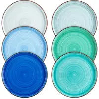 Happyment Belviano Serviesset – 12-teilig – 4 Personen – Blau – Tafelservice – Essteller, Tiefe Teller und Frühstücksteller – Keramik-Set