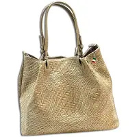 DrachenLeder Florence Leder Tasche Handtasche Umhängetasche beige taupe OTF163N