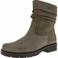 Gabor Damen Kurzstiefel Leder graubraun Größe 44 Reißverschluss Absatzhöhe ca. 2,5 cm