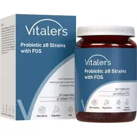 Vitaler's Probiotikum 28 Stämme mit FOS 30 Kapseln – Vegan, Reine Zusammensetzung, Ohne Füllstoffe, Verdauungsunterstützung
