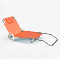 Beach and Garden Design Sonnenliege Liegestuhl Tragbar mit Räder Banana - Orange